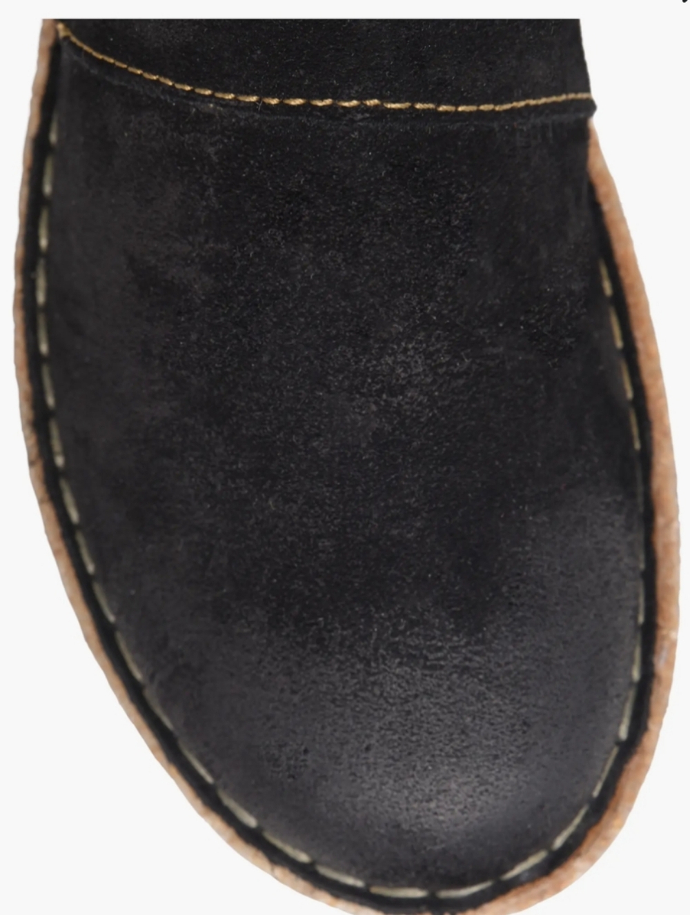 Born Black Suede Tora Bootie with Brown Cork Sole - Picture 2 of 9